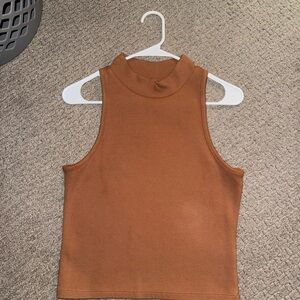 NWOT a new day Tan Mock Neck Tank Top